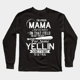 Proud Mama Baseball Shirt Funny Mom Of Baseball Player Gifts Long Sleeve T-Shirt